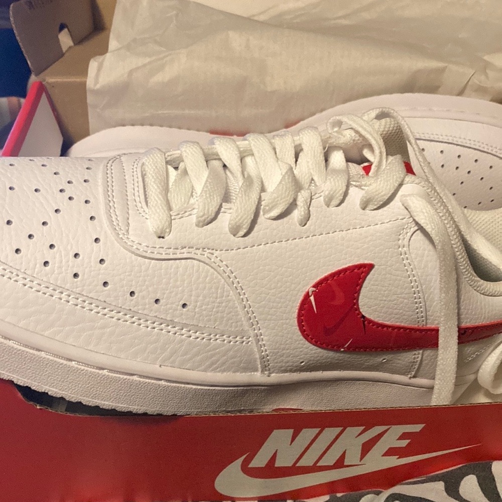 Nike Court Low Vision (Red, Black, and White)